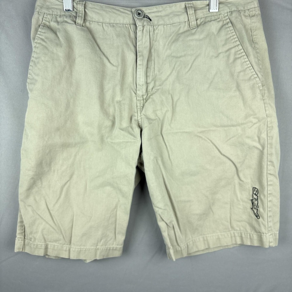 Alpinestars Khaki Chino Shorts Mens 32 Beige Cotton 10" Inseam